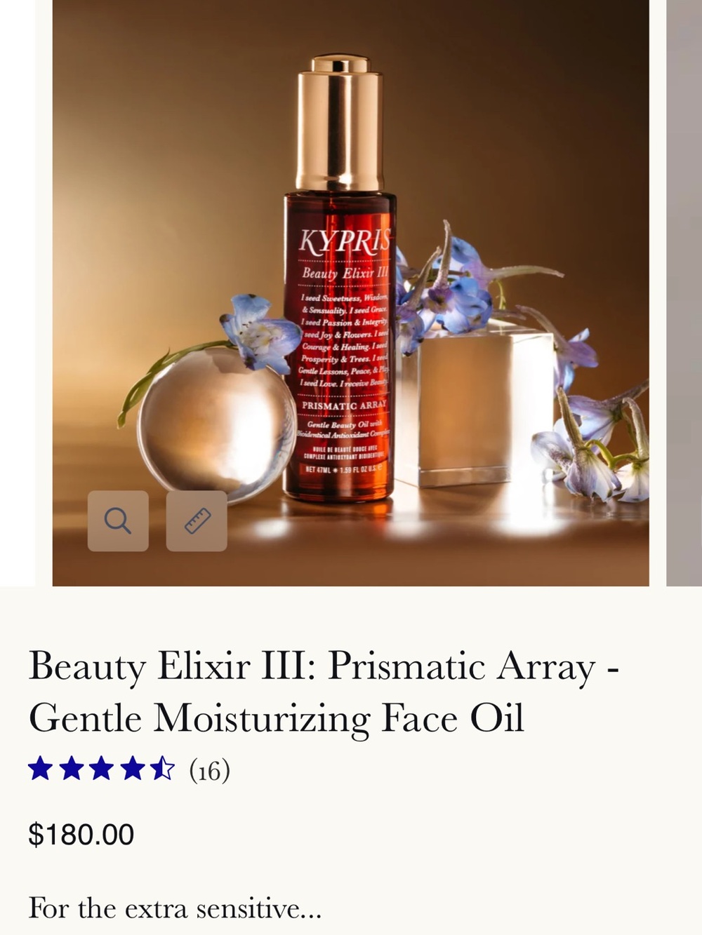 Kypris Beauty Elixir III Prismatic Array Face Oil Brand New